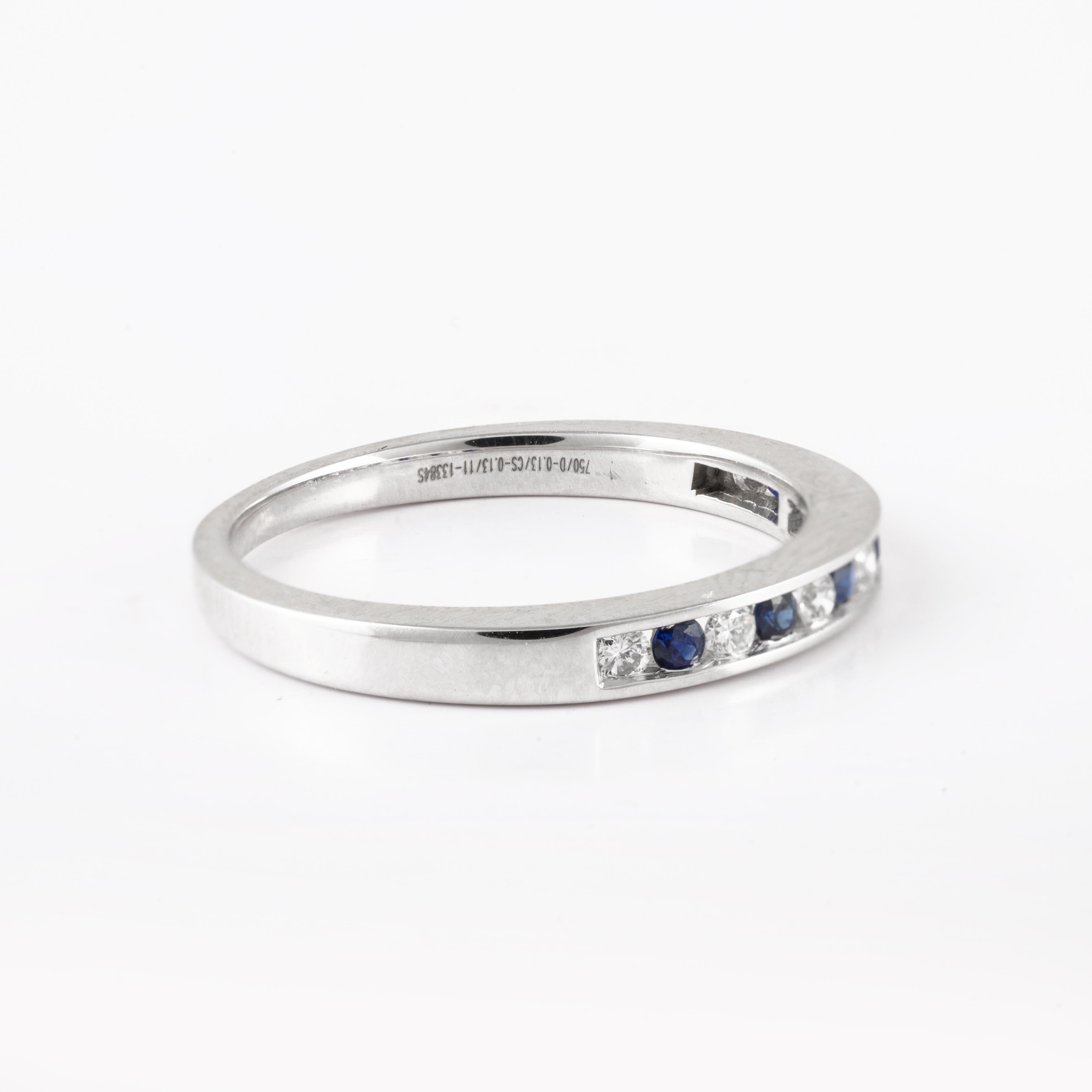 For Sale:  Brilliant Cut Diamond Sapphire Eternity Ring Studded in 18kt Solid White Gold 4