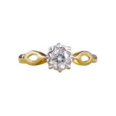 Vintage Brilliant Cut Diamond Solitaire Engagement Ring in 18ct Gold