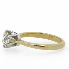 Brilliant Cut Diamond Solitaire Yellow & White Gold