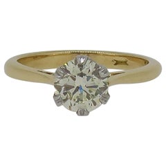 Brilliant Cut Diamond Solitaire Yellow 
White Gold