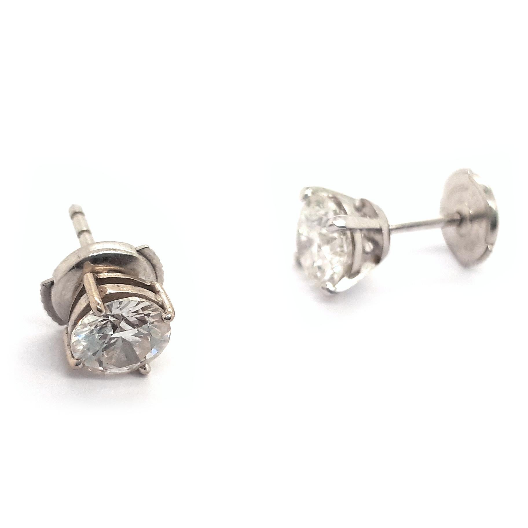 Modern Brilliant-Cut Diamond Stud Earrings, 2.80 Carats