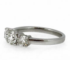 Brilliant Cut Diamond Three-Stone Ring Platinum 1.12 Carat