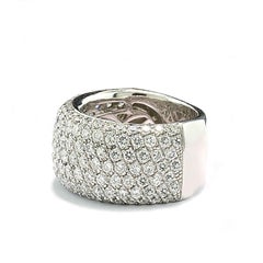 Brilliant cut diamonds 3.00 ct Wide Band Ring Pavé Setting solid 900-Platinum