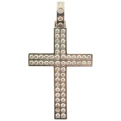 Brilliant Cut Diamonds White Gold 18 Karat Cross
