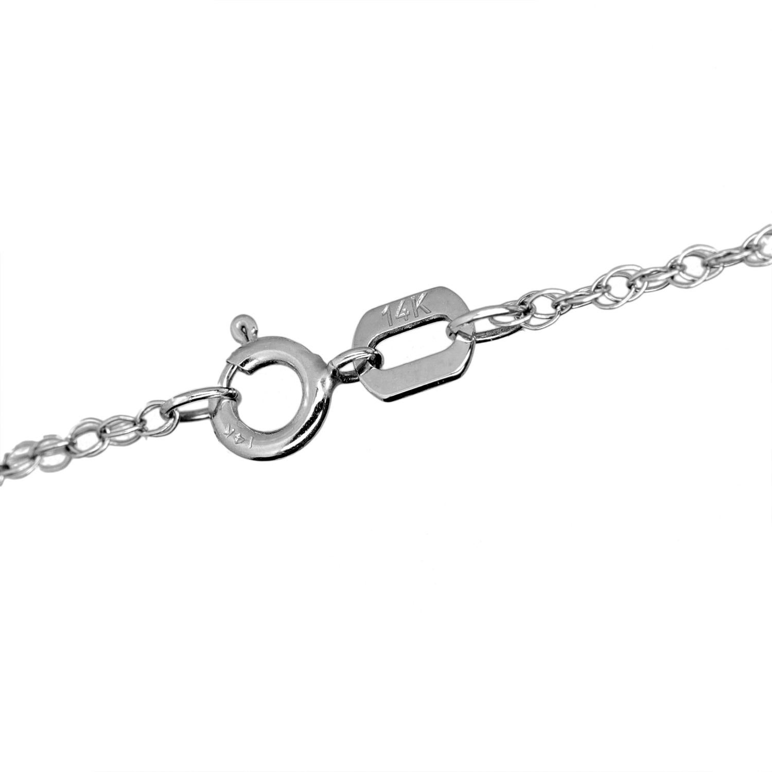 Brilliant Cut Brilliant-Cut Fancy White Diamond Five Stone White Gold Necklace, 2024 For Sale