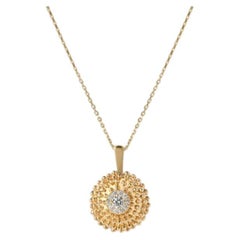 Brillantschliff Natürlicher 0,12ct VS/RW Diamant-Anhänger Halskette aus 18K Gold
