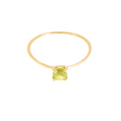 Brilliant Cut Peridot 9 Karat Rose Gold Ring Handcrafted in, Italy