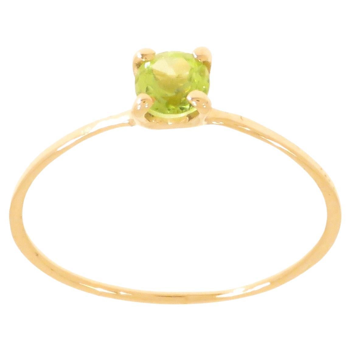 Brilliant Cut Peridot 9 Karat Rose Gold Ring Handcrafted in, Italy For Sale