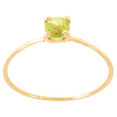 Brilliant Cut Peridot 9 Karat Rose Gold Ring Handcrafted in, Italy