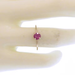 Brilliant Cut Ruby 18 Karat White Gold Ring Handcrafted in Italy