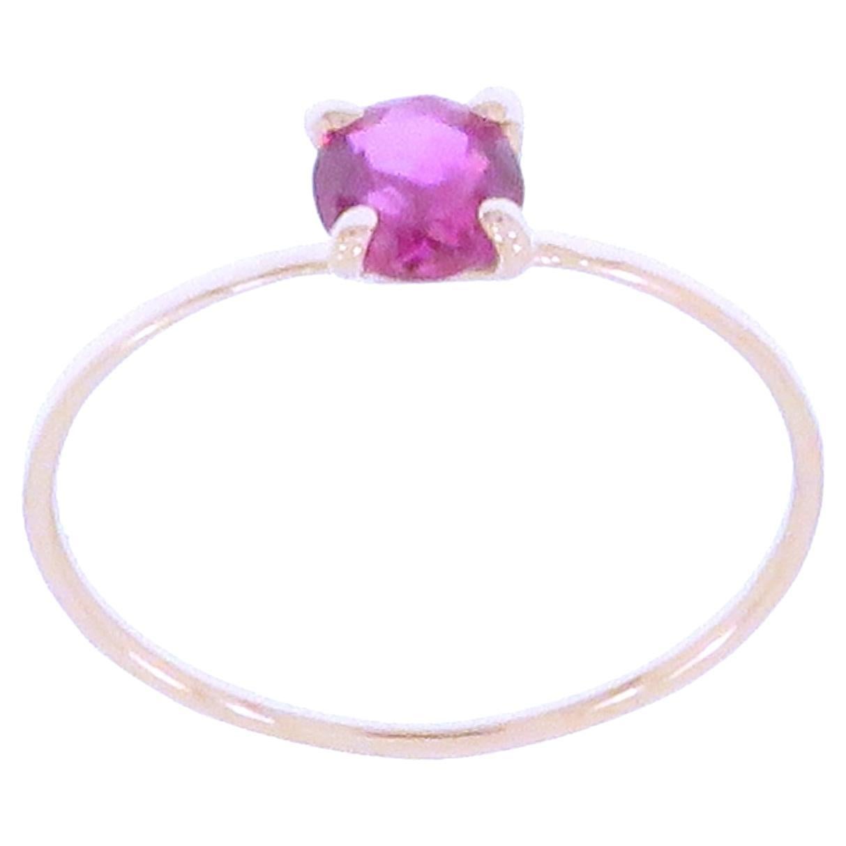 Brilliant Cut Ruby 18 Karat White Gold Ring Handcrafted in Italy For Sale
