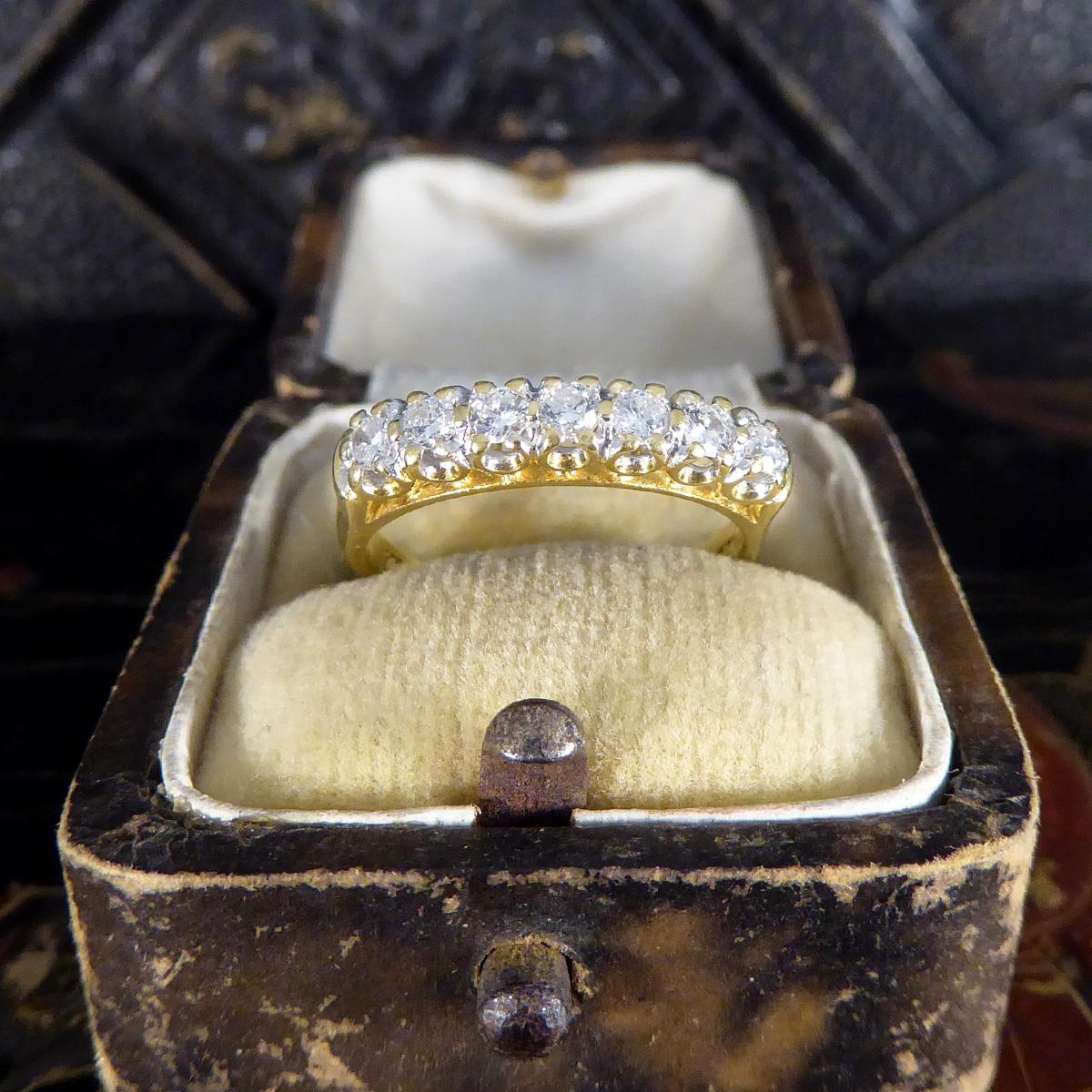 Brilliant Cut Seven Stone Diamond Millennium Ring in 18ct Yellow Gold 2