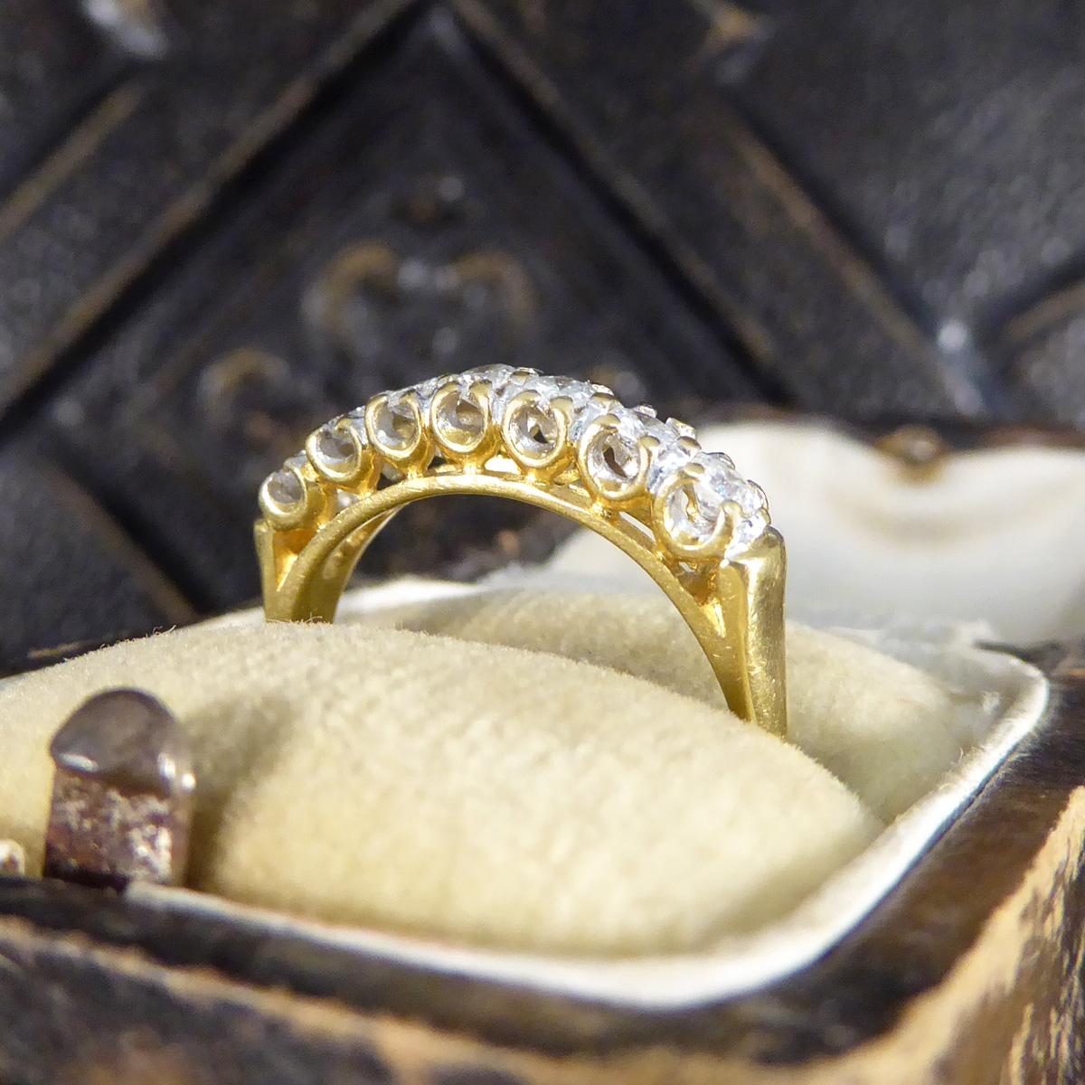 Brilliant Cut Seven Stone Diamond Millennium Ring in 18ct Yellow Gold 1