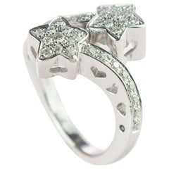 Brillant Diamant 18 Karat Gold Bypass Spirale Cluster Modern Handmade Star Ring Brillant Diamant 18 Karat Gold Bypass Spirale Cluster Modern Handmade Star Ring