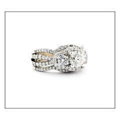Brilliant Diamond Bridal Ring Set in 14k White Gold