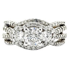 Brilliant Diamond Bridal Ring Set in 14k White Gold