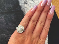 Brilliant Diamond Cluster Double Halo Ring 10K White Gold