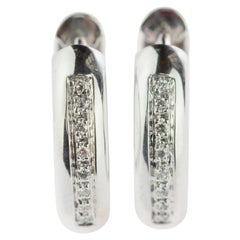 Brilliant Diamond Cluster Handmade 18 Karat Gold Hoop Romantic Deco Earrings