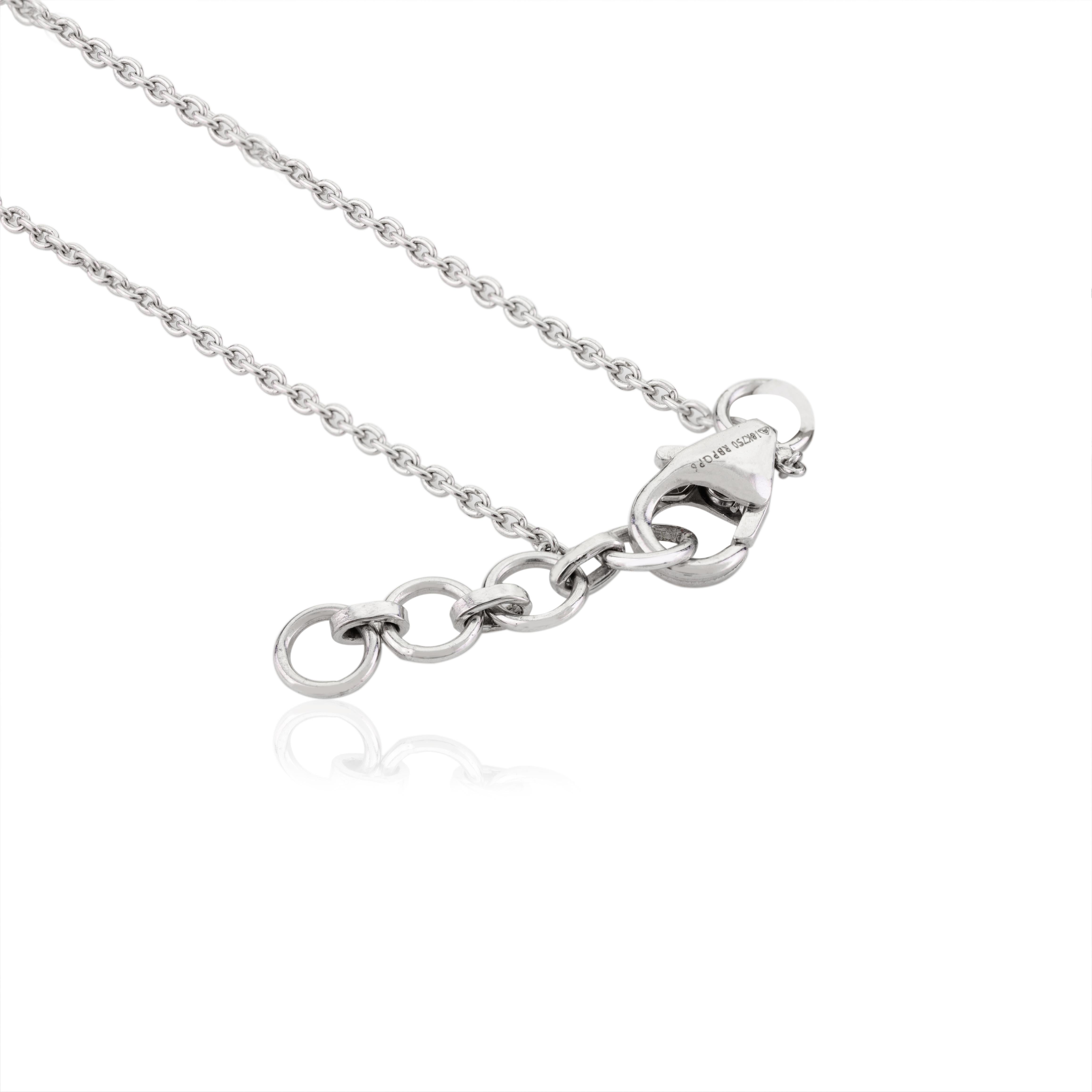 Brilliant Diamond Halo Pendant Minimalist Necklace in 18k Solid White Gold For Sale 2