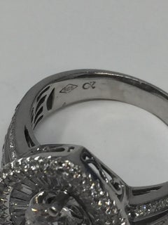 Brilliant Diamond Heart Shape Ring, 0.90 Carat Center