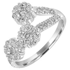 Anello solitario con diamante brillante in oro bianco 18 carati