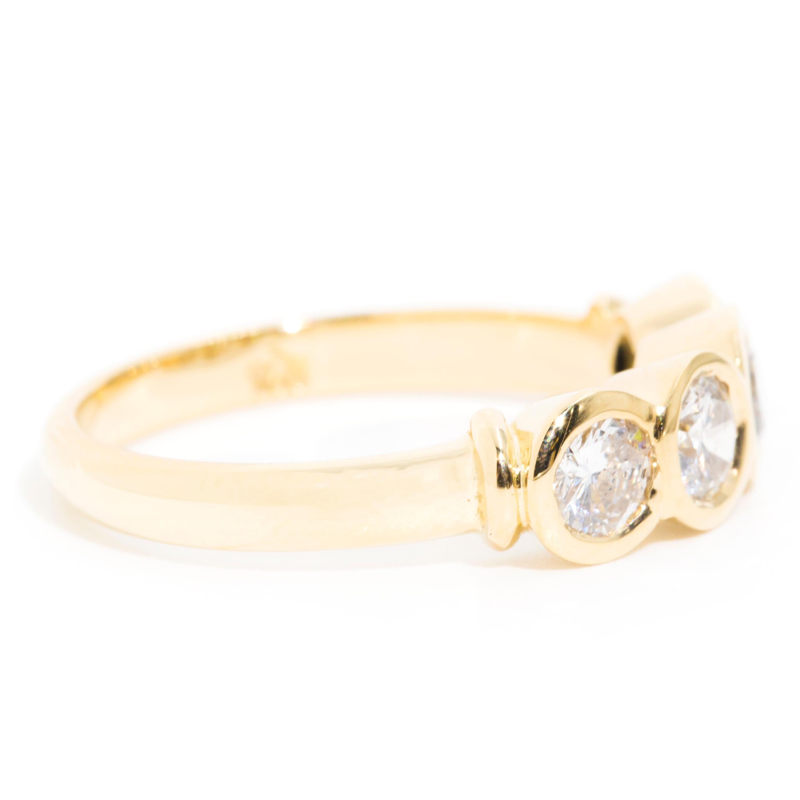 Brilliant Diamond Vintage Four Stone Engagement Ring in 18 Carat Yellow Gold 5