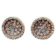 Classic Ohrstecker mit Brillantclustern in Pflasterfassung aus 14K Roségold