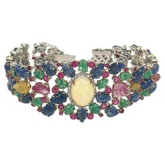 Brillantes diamantes esmeralda rubí zafiros ópalo oro plata pulsera brazalete muñeca