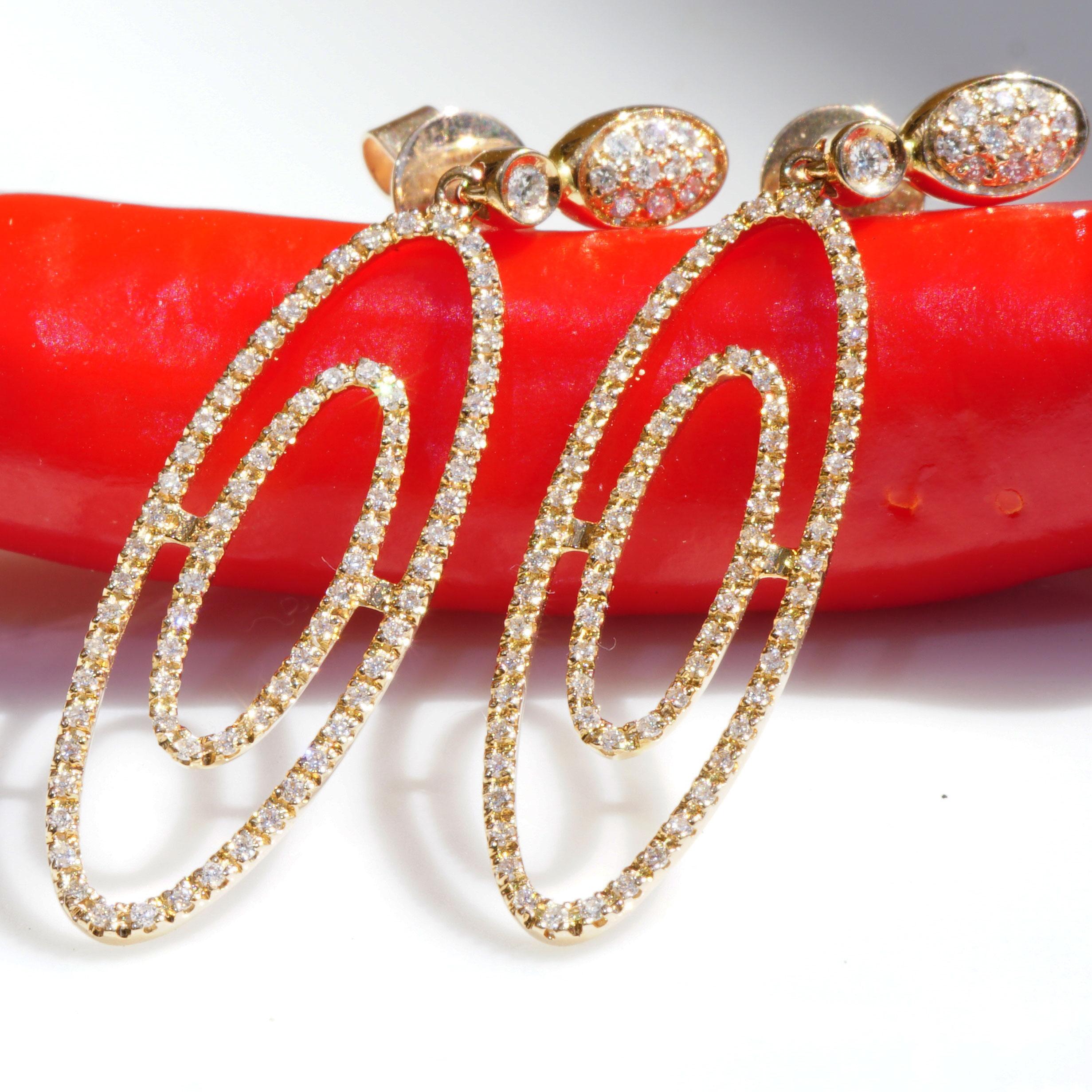 Orecchini a brillante in oro rosa 750 0,62 ct TW VS Elliptical Galaxies Power in vendita 1