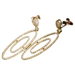 Brilliant Earrings 750 Rose Gold 0.62 Ct TW VS Elliptical Galaxies Power