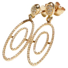 Brilliant Earrings 750 Rose Gold 0.62 Ct TW VS Elliptical Galaxies Power