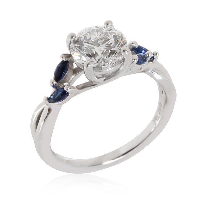Brilliant Earth Diamond Sapphire Engagement Ring in 18K White Gold F