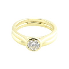 Brilliant Earth GIA Certified 18 Karat Gold Diamond Engagement Ring and Band