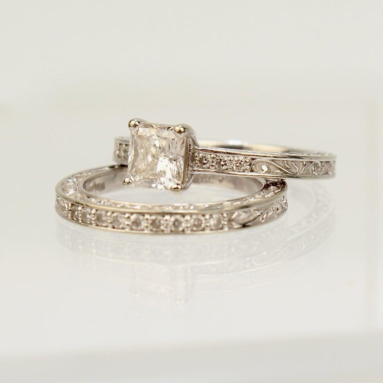 Brilliant Earth GIA Certified 18 Karat Gold and Diamond Ring and Matching Band