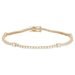 Brilliant Horizon 14K (or 18k upon request) Yellow Gold Diamond Tennis Bracelet