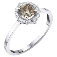 0.89ct Greenish Fancy Yellow Diamond Ring