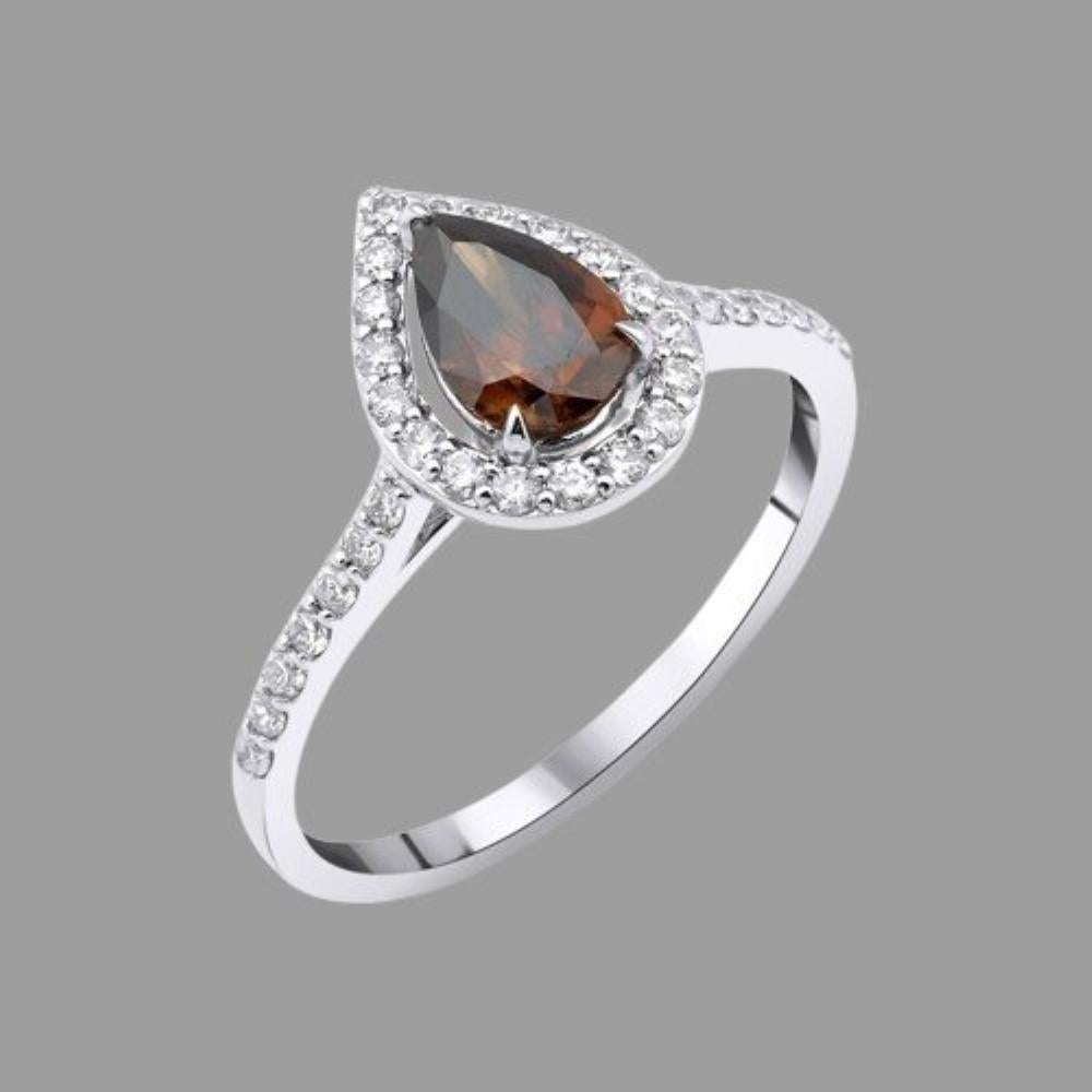 Modern 1.13ct Fancy Brown Diamond Ring For Sale
