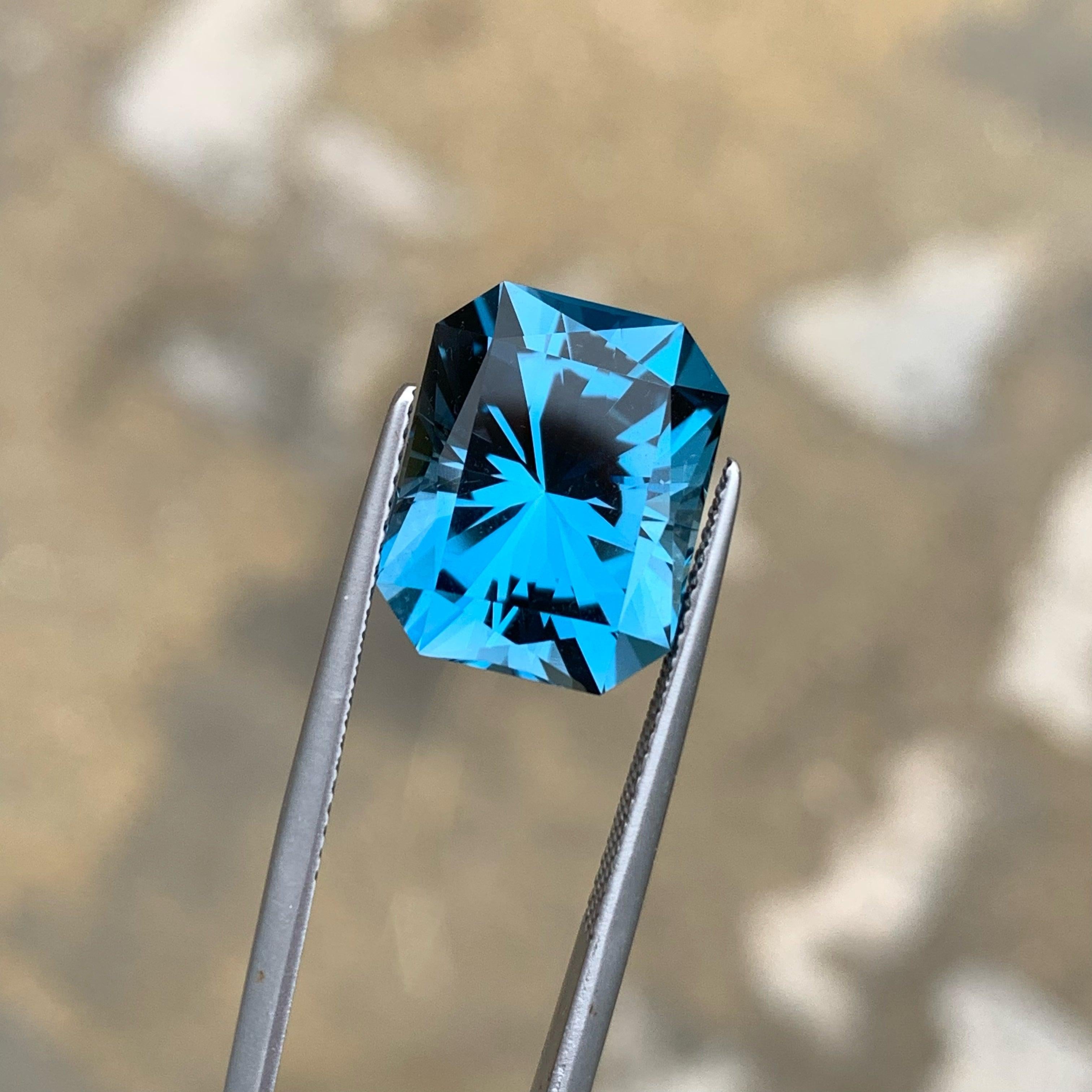 Brilliant London Blue Topaz Gemstone, available For Sale At Wholesale Price Natural High Quality 11.45 Carats Octagon Shape Loupe Clean Clarity Loose Topaz Gemstone From Africa. 

Product Information:
GEMSTONE NAME: Brilliant London Blue Topaz