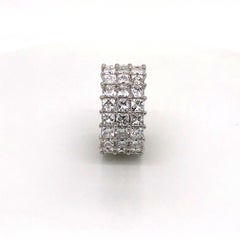 Brilliant Masterpiece Triple Row Full Eternity Diamond Platinum Ring 12.69 Carat