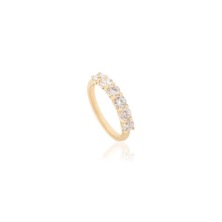For Sale:  Brilliant Moissanite Eternity Band Fine jewelry Ring for Her in 14k Yellow Gold 6