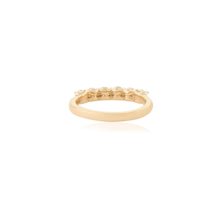 For Sale:  Brilliant Moissanite Eternity Band Fine jewelry Ring for Her in 14k Yellow Gold 8
