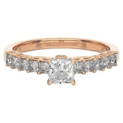 Brilliant Moissanite Ehering für Mama in Rose Gold plattiert Sterling Silber