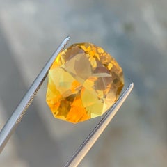 8.05 Carat Natural Loose Orange Yellow Citrine Fancy Pear Cut Brazilian Gemstone (pierre précieuse brésilienne)