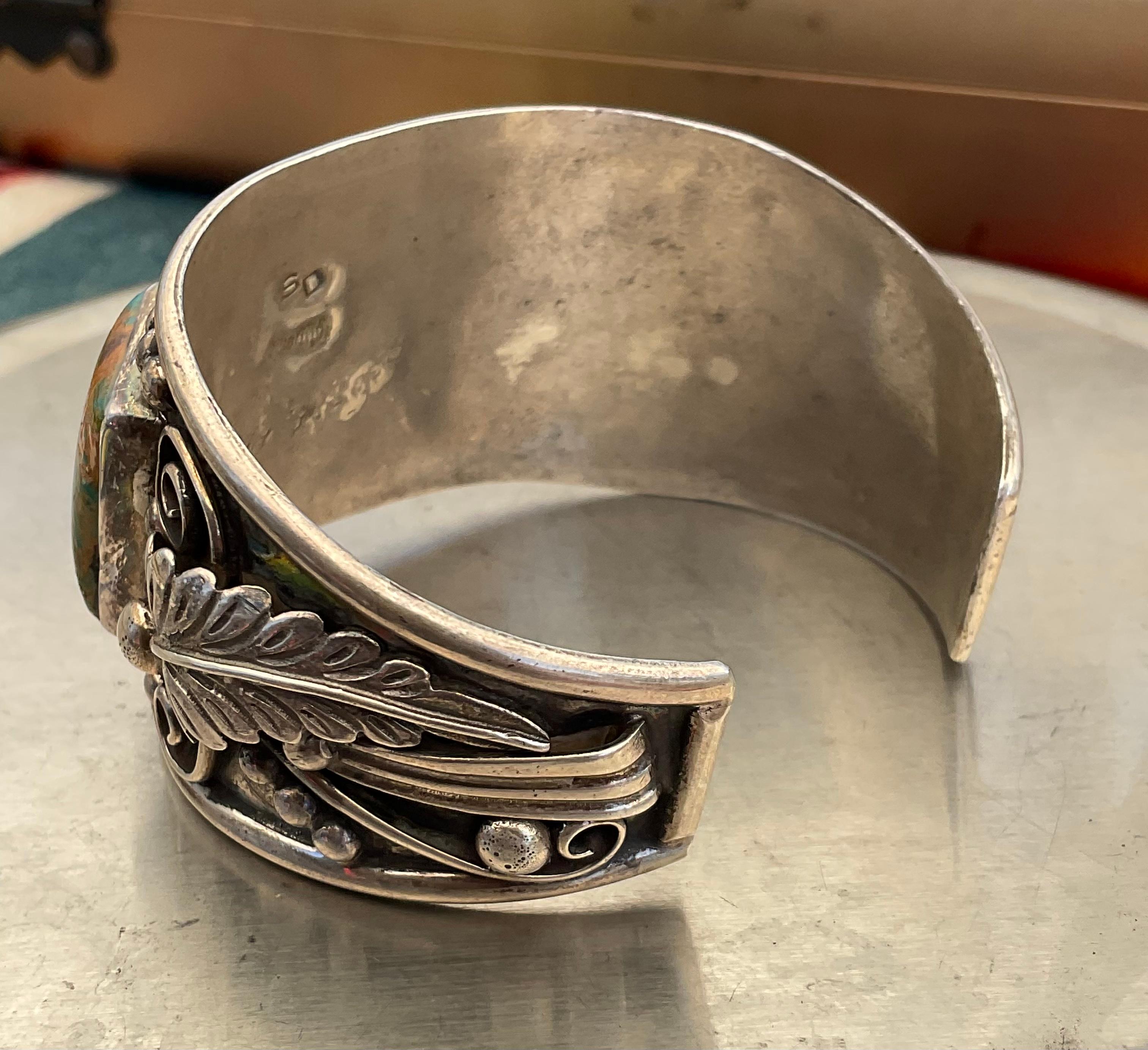 Brilliant Navajo William Singer Royston Turquoise Native American Cuff Bracelet In Good Condition In San Diego, CA