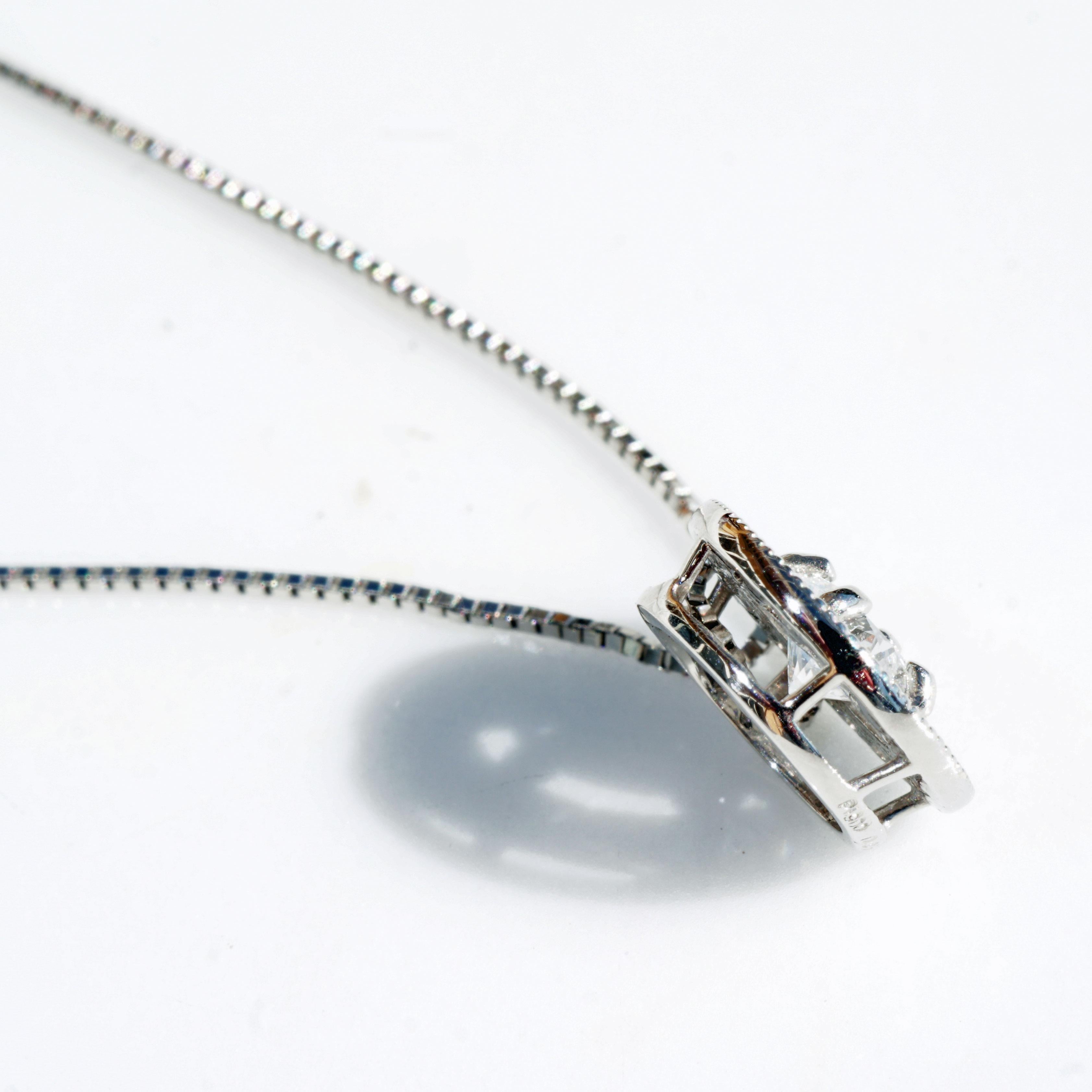 Collana Brilliante 0,375 ct TW VS-SI Platino Brilliante e Grazia 46 cm di catena In condizioni Nuovo in vendita a Viena, Viena