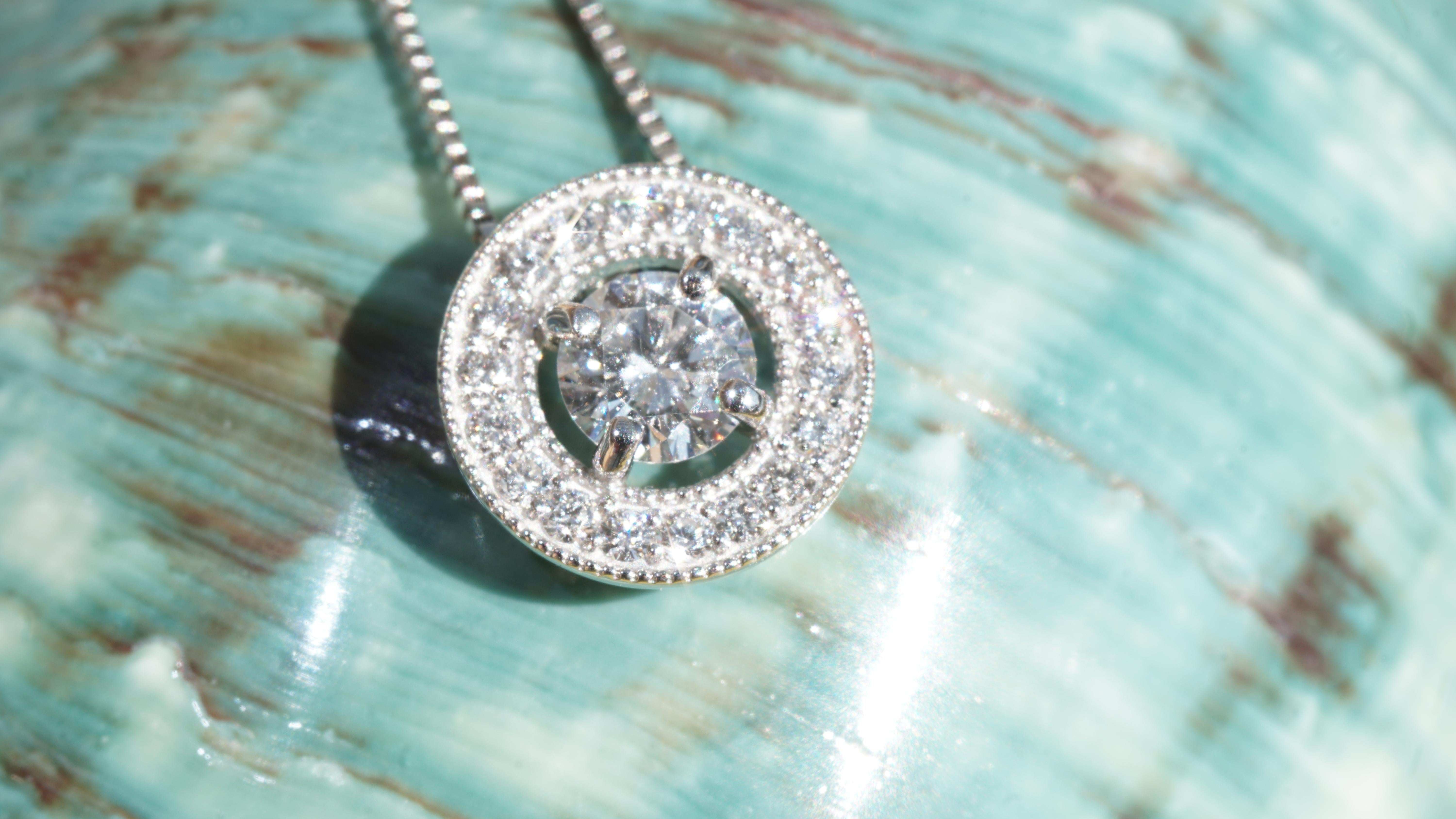 Collana Brilliante 0,375 ct TW VS-SI Platino Brilliante e Grazia 46 cm di catena in vendita 3