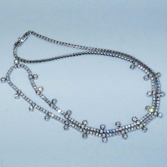 Brillant-Halskette 3,45 ct  170 Diamanten Gold Prinzessin-Schmuck-Tennishalskette