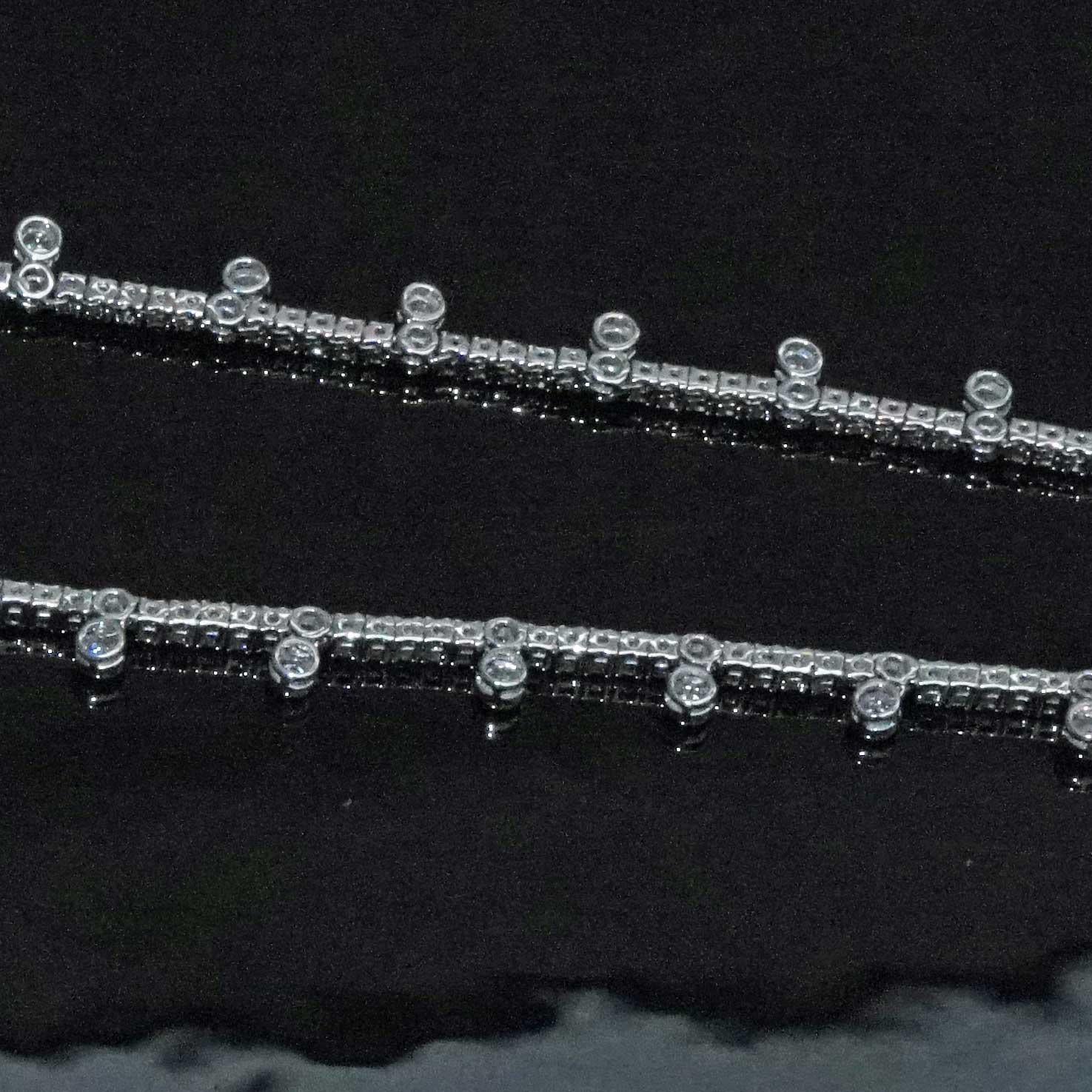 Brillant-Halskette 3,45 ct  170 Diamanten Gold Prinzessin-Schmuck-Tennishalskette für Damen oder Herren im Angebot