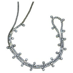 Brillant-Halskette 3,45 ct  170 Diamanten Gold Prinzessin-Schmuck-Tennishalskette