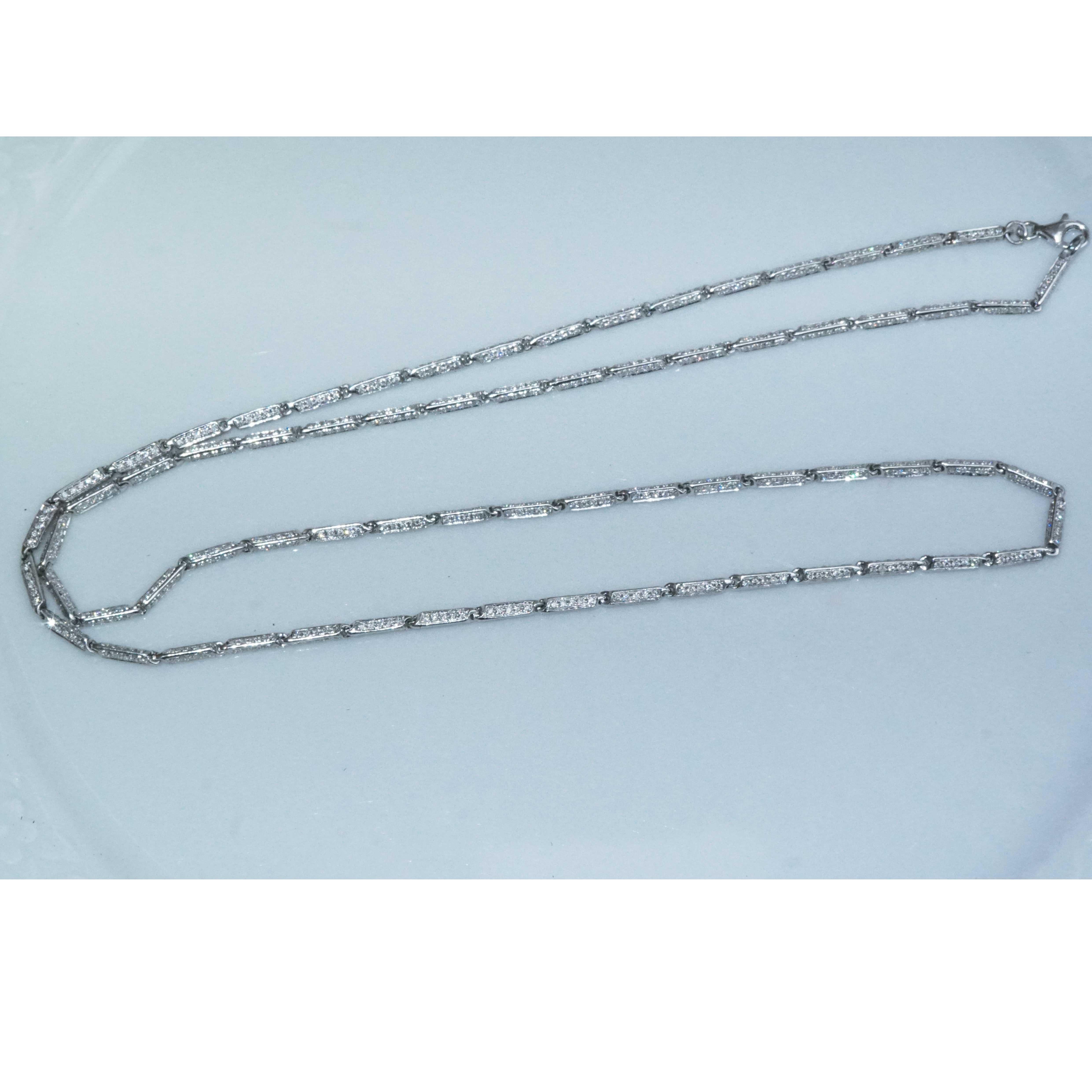 Brilliant Necklace 6.65 carat 1050 Diamonds OPERA Length 27 inch fully movable For Sale 4